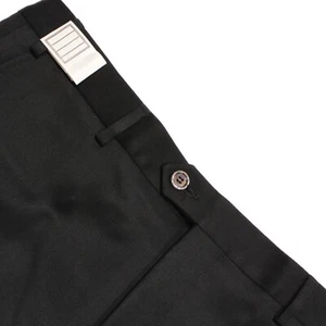 Sartore NWOT 100% Wool Flat Front Dress Pants Size 34 US In Solid Black - Picture 1 of 14