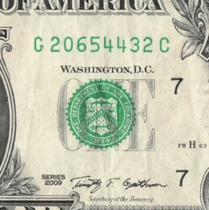Billete de un dólar serie elegante escalera de 5 dígitos G20654432C 6s 5s 4s 3s 2s - Imagen 1 de 12