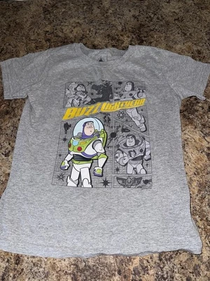 Boys S 5/6 Disney Store Buzz Lightyear Toy Story Gray Short Sleeve Tee - Image 1 of 4