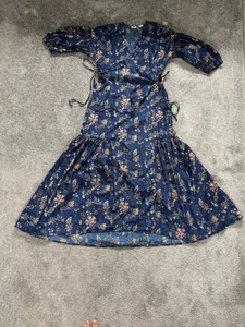 Levi's Blair Navy, Langarm-Wickelkleid mit Blumenmuster und Blumenmuster, Größe S - Bild 1 von 8