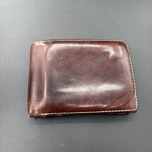 Vintage Dooney & Bourke braune Herren-Geldbörse aus genarbtem Leder mit Doppelfaltung Brieftasche - Bild 1 von 5