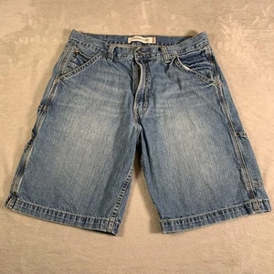 VTG Levis Carpenter Shorts Mens 33 Blue Denim Utility Hammer Loop Workwear Zip - Picture 1 of 13