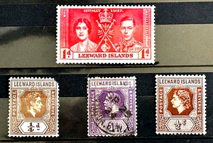 GB British Colony Leeward Islands lot of 4 Stamps MH* / used Lot 10 - Picture 1 of 1