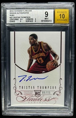 2012-13 Panini Flawless Tristan Thompson Rookie Auto RC Ruby #5/15 BGS 9/10 - Image 1 of 2