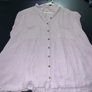 Free People Blouse Top Women’s Size Medium Light Purple Sleeveless 100% Cotton - Picture 1 of 4