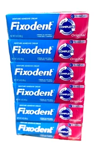 Vecchio Tipo 6 Confezioni Fixodent Completo Originale Protesi Adesivo Crema 1,4 OZ - Foto 1 di 5