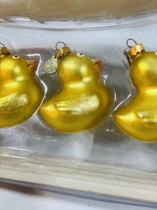 VtgDept 56 Tiny Trimming Mini Glass Rubber Ducky 8 Ornaments Original Box - Picture 1 of 10