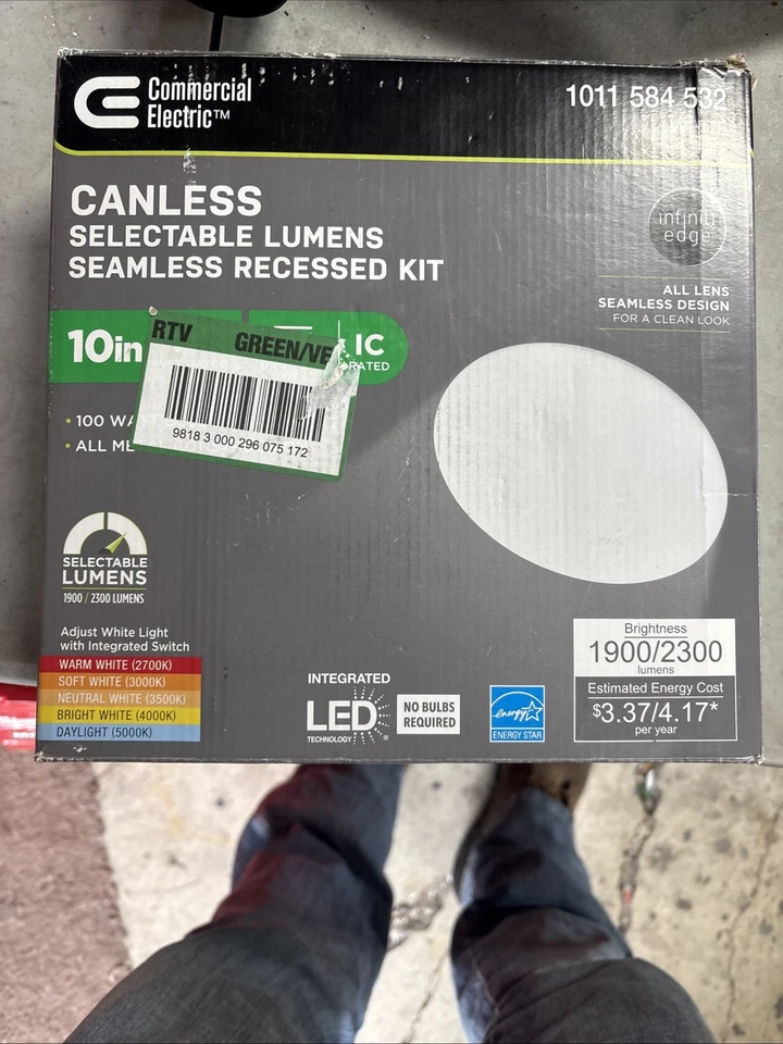 Коммерческий электрический тонкий утопленный комплект 12 Вт 120 В 10 дюймов 92269 - Изображение 1 из 1