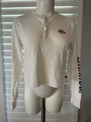 Camisa corta Dickies blanca de invierno para mujer manga larga talla grande L Foto 1 de 4