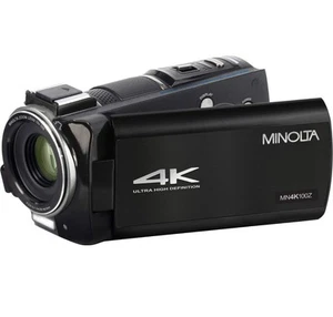 Minolta - MN4K100Z 4K Video 28-Megapixel 10x Zoom Camcorder - Black - Picture 1 of 5