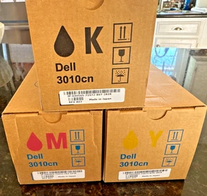 3er Set Original Dell 3010cn - Cyan-Magenta-Gelb-Toner - Made in Japan - NEU - Bild 1 von 6