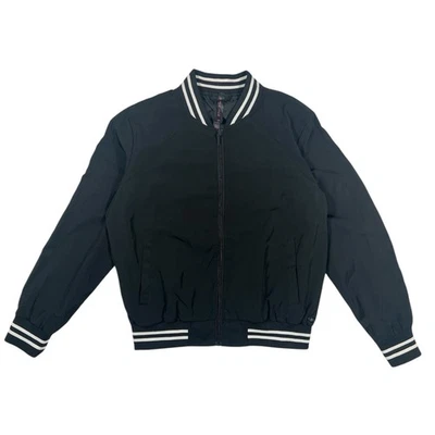 Chaqueta Bomber Betsey Johnson Mujer Negra Ligera Retro Universitaria Talla Mediana Foto 1 de 4