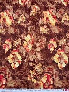 2010 Brown Yellow Red Floral Pattern #BTR-6000 - Blank Quilting - 1 yd - Picture 1 of 1