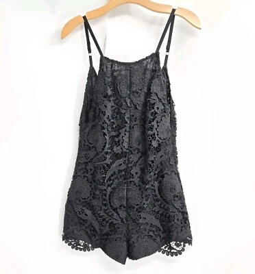 Stone Cold Fox Romper Woman's Medium Ryder Black Lace Lined Sleeveless  Shorts - Image 1 of 4