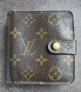 Brown Louis Vuitton Monogram Bi-Fold Compact Wallet w COA - Picture 1 of 12