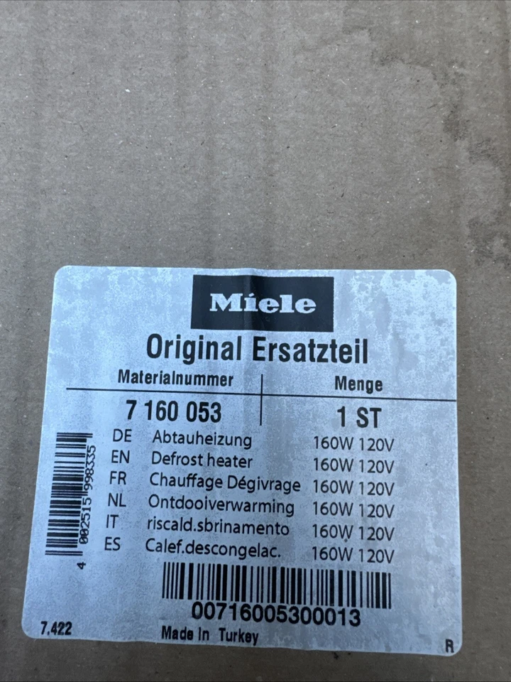 Calentador descongelante original Miele 7160053 Foto 1 de 2
