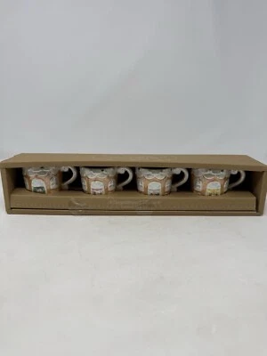 4 tazas de café espresso de Navidad de pan de jengibre pintadas a mano vacaciones 10 fresas Foto 1 de 4