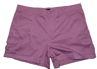 Women's Lee light lavender cargo shorts w/comfort waistband size 20 medium — 第 1/3 张图片