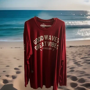 Fokai Amphibious Division Red LS Men’s XXL Good Waves Good Vibes T-Shirt - Picture 1 of 7