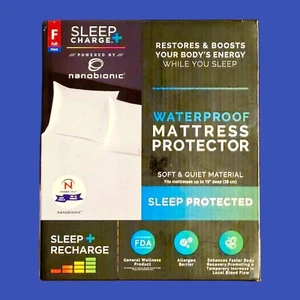 Sleep Charge wasserdichter NanoBionic Matratzenschonerbezug, Größe FULL ~ NEU - Bild 1 von 11