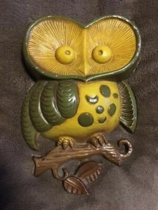 Vintage 1970's Owl Cast Aluminum Wall Plaque Sexton - Picture 1 of 3