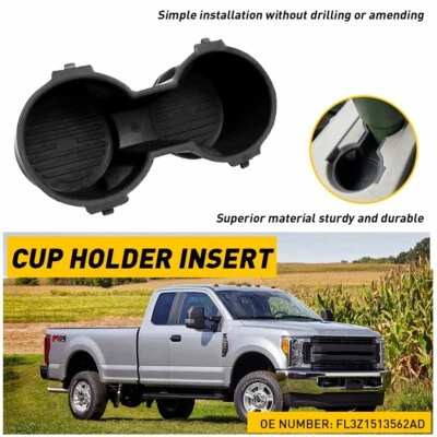 For 2015-2017 Ford F-150 Front Seat Dual Cup Holder Rubber Insert, OEM EXC - Image 1 of 4