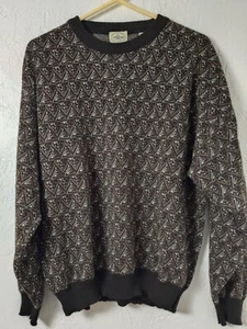 Vintage Linea Uomo Italy Men's Geometric Sweater Large 50" Acrylic Wool Blend - Picture 1 of 11