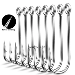 100pcs Baitholder Fishing Hook Jig Hooks Black High Carbon Steel Fishhook 17#-5# - Picture 1 of 27