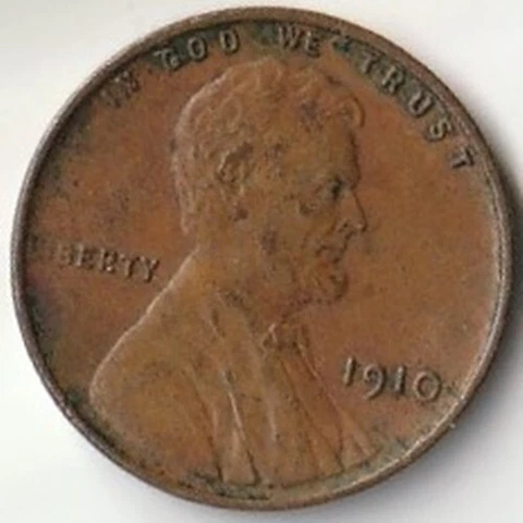 Circulated, Uncertified, Ungraded 1910 US Lincoln Wheat Penny/Cent- Biz Strike Cover