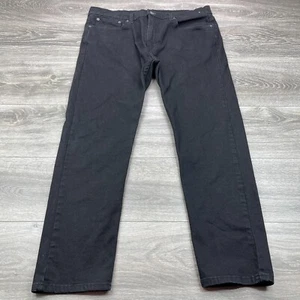 Levis 502 Slim Fit Jeans Mens 36x30 Black Tapered Stretch Five Pocket Denim - Picture 1 of 14