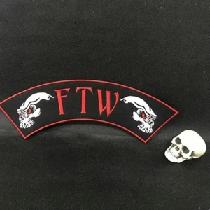 PARCHE TRASERO GRANDE XL BORDADO FTW CALAVERA CASTIGADOR ROCKER HARLEY CHALECO CASCO HÁGALO USTED MISMO - Imagen 1 de 3