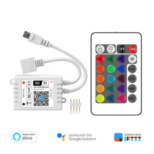 Smart WiFi RGB controller with 24key IR remote For 2835 5050 RGB LED strip - Picture 1 of 8
