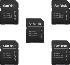 5 Pack SanDisk MicroSD to SD Memory Card Adapter with Built-in Write Protection - Afbeelding 1 van 1