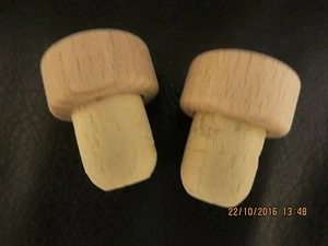 Corcho, mango de madera corcho, natural 19 mm, 2 piezas - Imagen 1 de 1