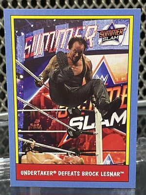 Tarjeta de lucha libre 2017 Topps Heritage Undertaker WWE #46 Summer Slam Beats Lesnar Foto 1 de 4
