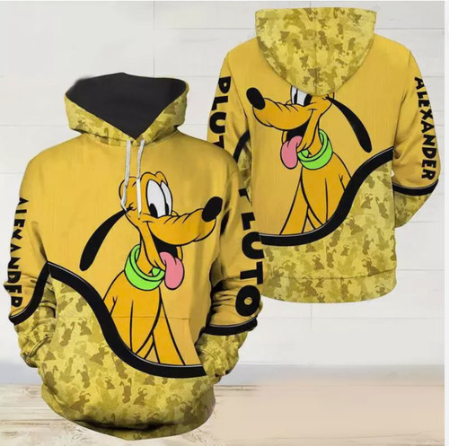 FELPA CON CAPPUCCIO 3D personalizzata mai troppo vecchia per cane Pluto Buon San Valentino TAGLIA US