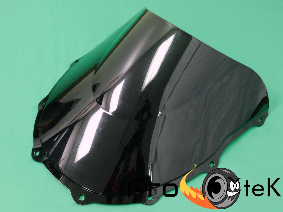 96-2003 Kawasaki Ninja ZX7R ABS Black Double Bubble Windscreen Windshield - Image 1 of 2