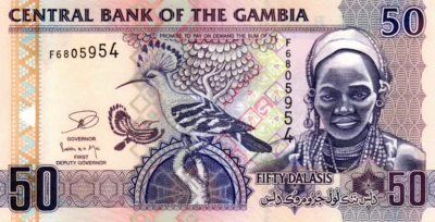Gambia 50 Dalasis 2006 UNC Banknote P-28 Prefix F Paper Money - Image 1 of 2