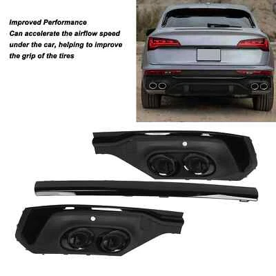 3PCS Black Rear Bumper Exhaust Pipe Diffuser For Audi SQ5 Q5 Sportback 2021-2025 - Image 1 of 4