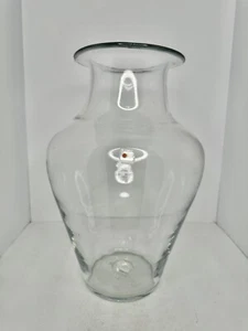 Vintage Blenko Glass 827L Crystal (Clear) 14.75” Vase W/label Stunning - Picture 1 of 4