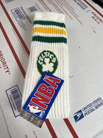 NWT Vintage NBA Boston Celtics Tube Socks Size 10-13 White Logo 90s USA Cover