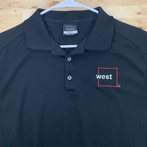 Nike Dri Fit Golf Shirt Polo Size Large “West” Logo - Foto 1 di 4