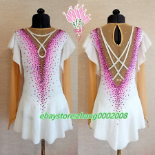 Beautiful White Ice Skating Dress.Girl's Competition Baton Twirling Dance Outfit