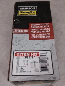 Simpson THD37300H 3/8" x 3" Titen HD Heavy Duty Screw Anchor 50/pk - Picture 1 of 3