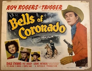 Vtg ORIGINAL 1950 “BELLS OF CORONADO” Western Movie Lobby Title  Card ROY ROGERS - Picture 1 of 1