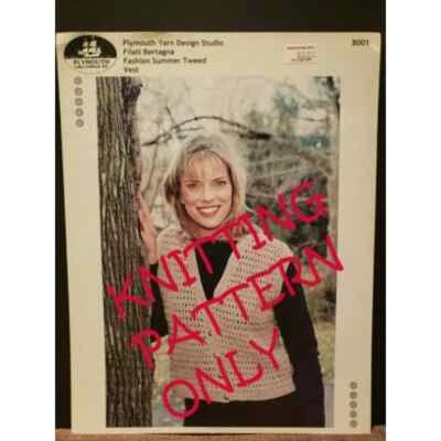 New Plymouth B001 Filati Bertagna Fashion Summer Tweed Vest Knitting Pattern - Image 1 of 2