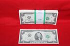 Uncirculated Two Dollar Bill Crisp $2 Notes Sequential Order Protective Sleeve