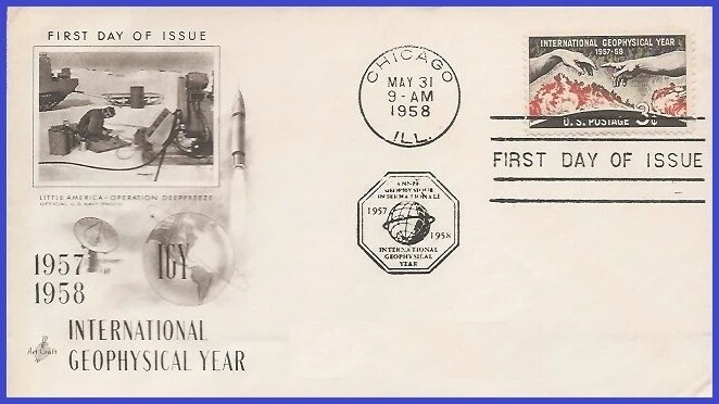 USA4 #1107 U/A ARTCRAFT FDC   International Geophysical Year - Image 1 of 1