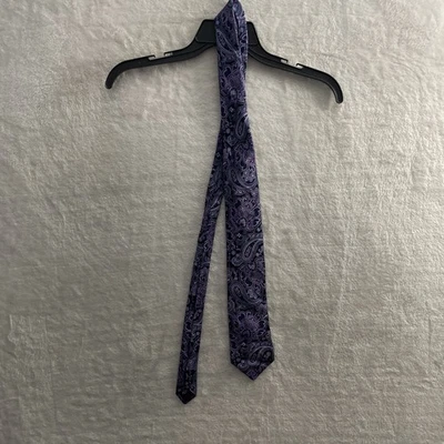 Daniel Cremieux Mens Tie Purple Paisley Silk Classic Designer One Size - Image 1 of 4