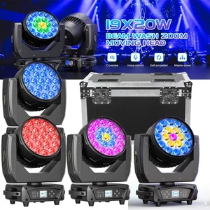 UKING 19x20W Moving Head Lights RGBW LED Stage Light with Zoom Beam Wash Effect - Picture 1 of 24